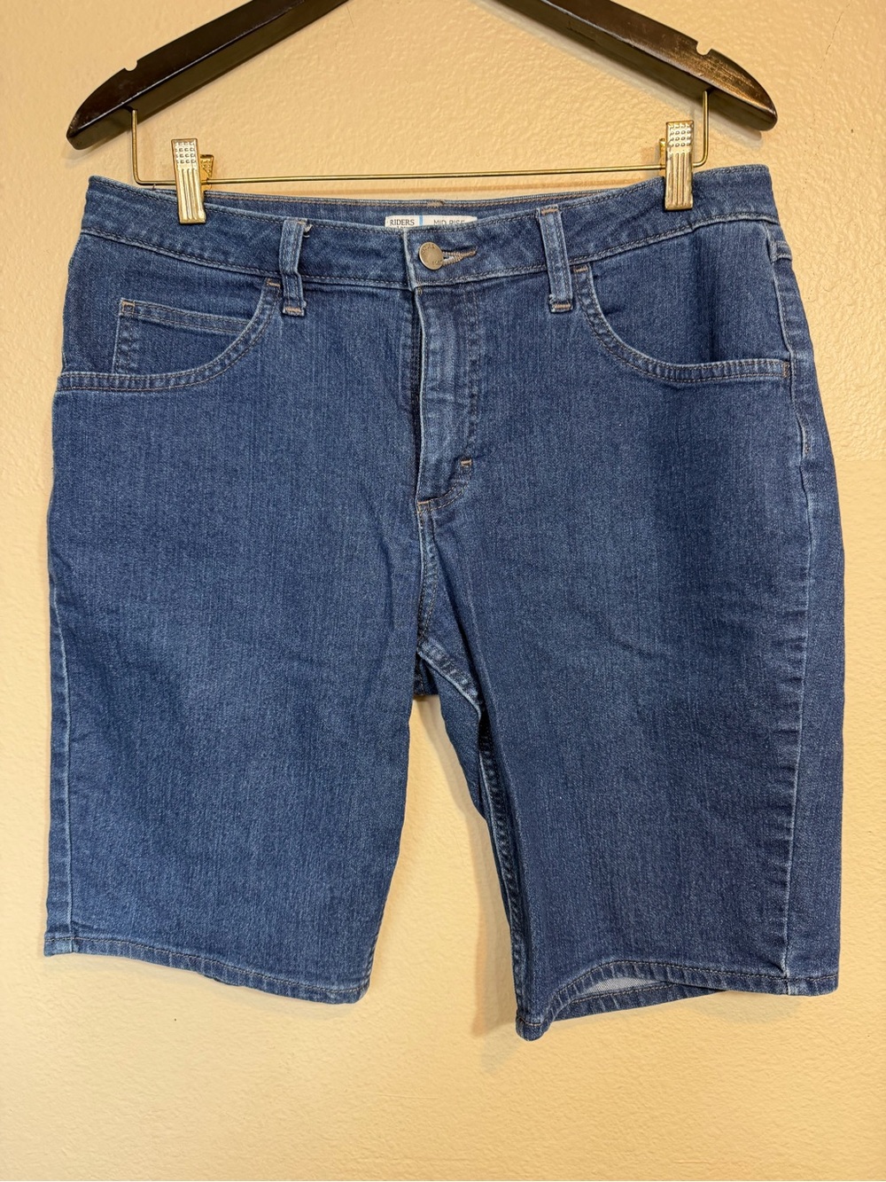 Lee Riders Mid Rise Bermuda Denim Shorts - Blue 12